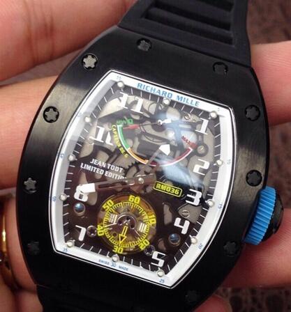 Richard Mille RM 036 replica Watch RM 036 Tourbillon G-Sensor Jean Todt Black PVD Steel